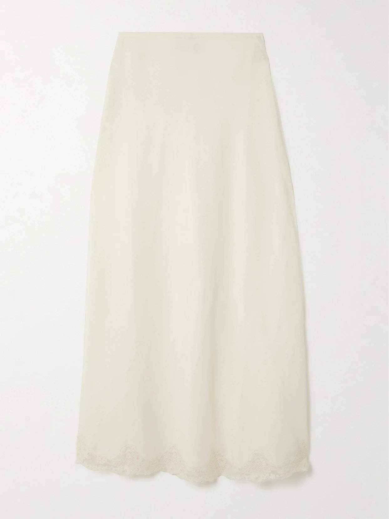 Crystal Lace-trimmed Linen-blend Midi Skirt