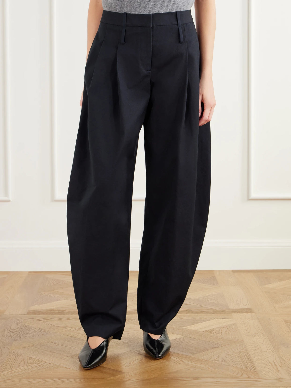 Brandon Maxwell The Dean Cotton-canvas Barrel-leg Pants