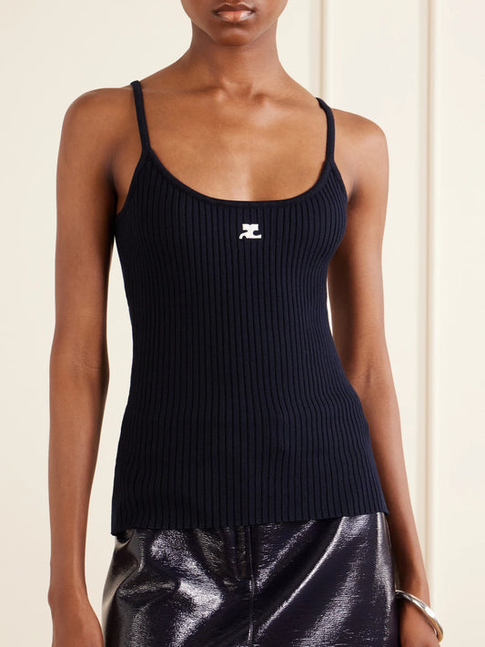 Reediton Logo-appliquéd Ribbed-knit Tank