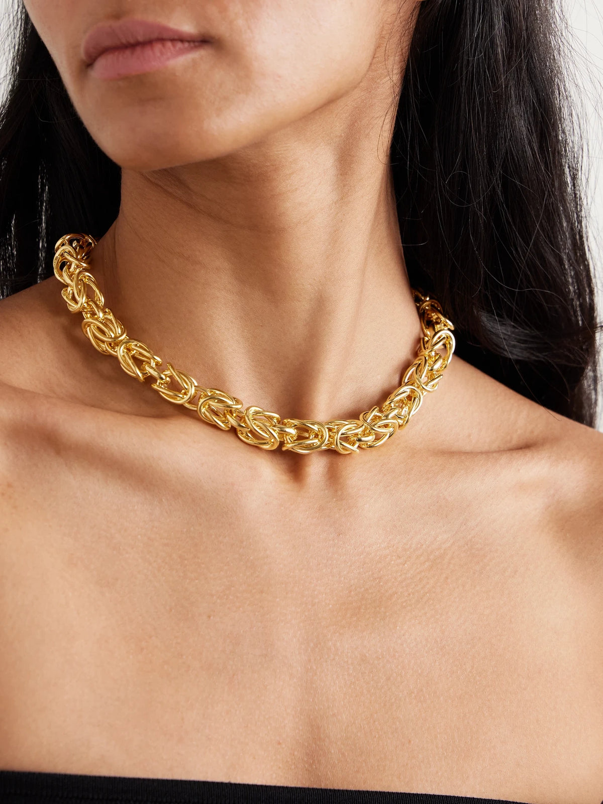 Image of Jewelry. Product name - Byzantine Gold-plated Necklace in Multi colour by brand - TOTEME