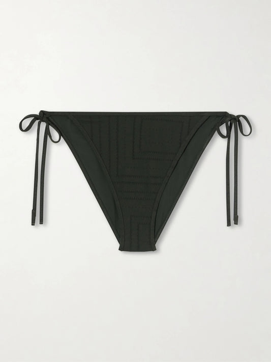 Image of Swimwear. Product name - Monogram Bikini Brief in Dark green colour by brand - TOTEME