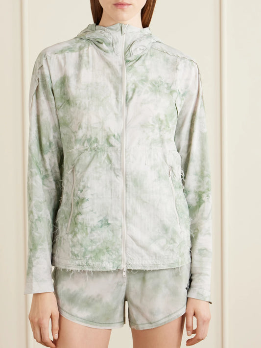 + Y-3 Printed Frayed Lightweight Hooded Jacket
