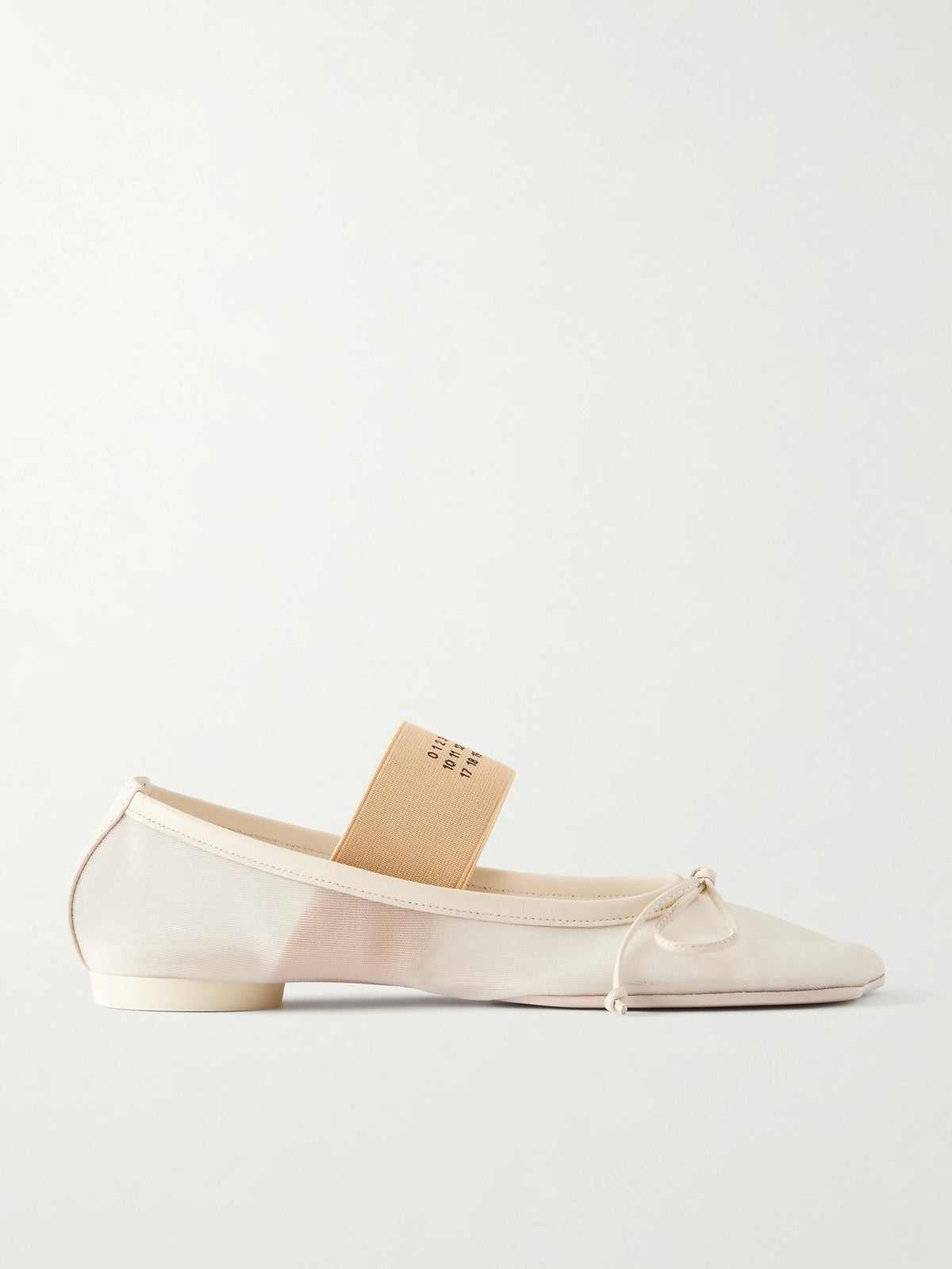 Logo-printed Leather-trimmed Mesh Ballet Flats