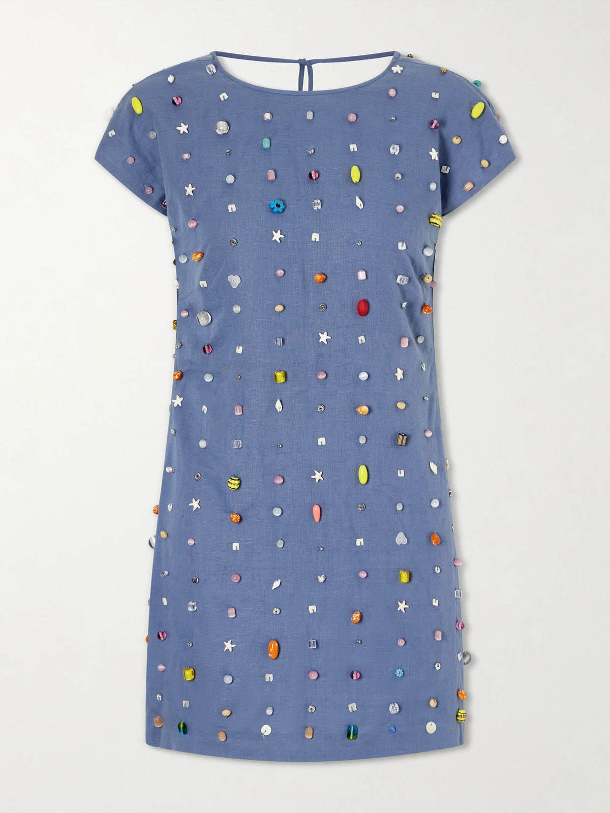 Anne Appliquéd Cotton And Linen-blend Mini Dress