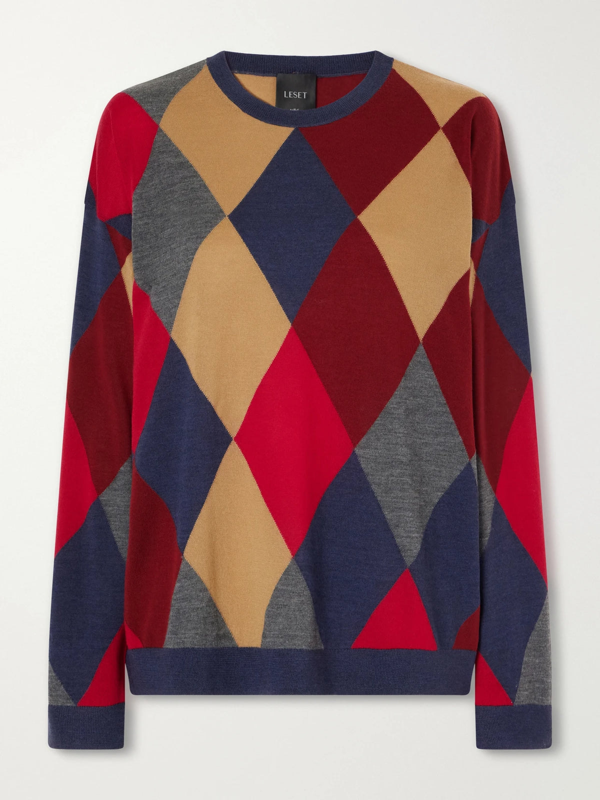 LESET James Argyle Merino Wool Sweater