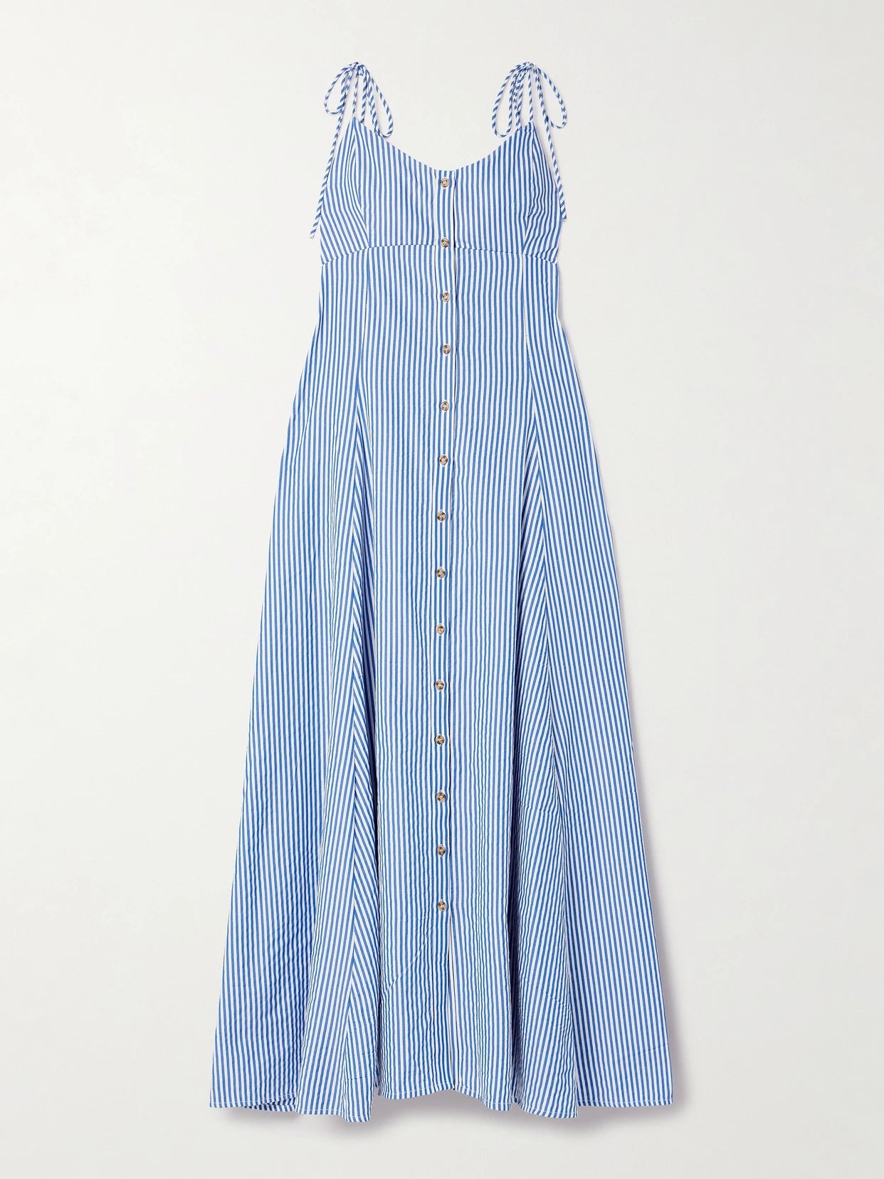 High Garden Pleated Striped Poplin Maxi Dress