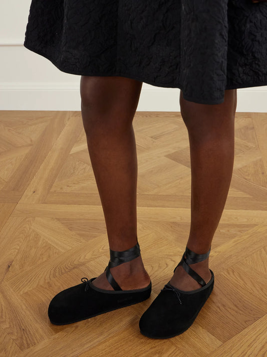Birkenstock 1774 + Repetto Opera Bow-embellished Suede Slip-ons