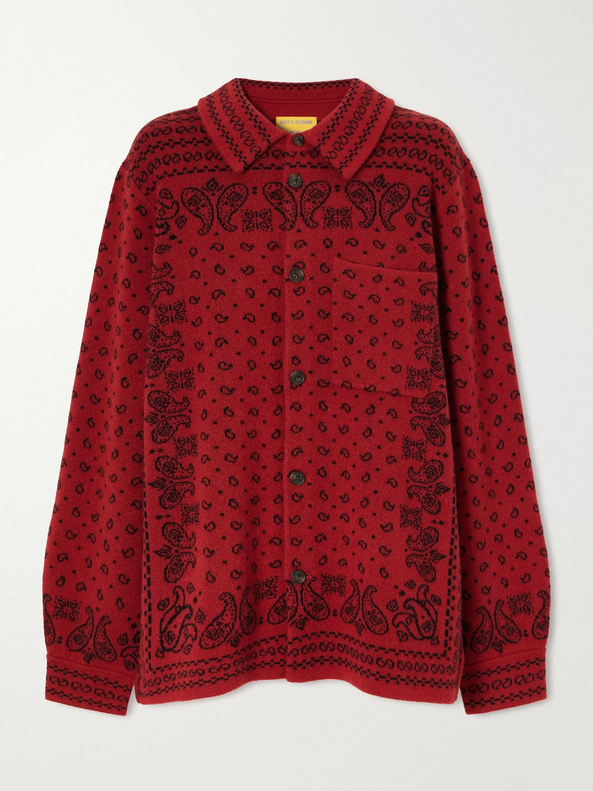 Guest In Residence Wild Rag Intarsia Cashmere Cardigan