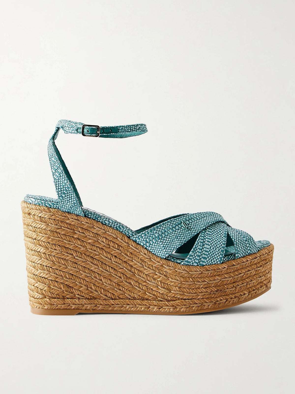 Korra 100 Raffia Platform Wedge Sandals