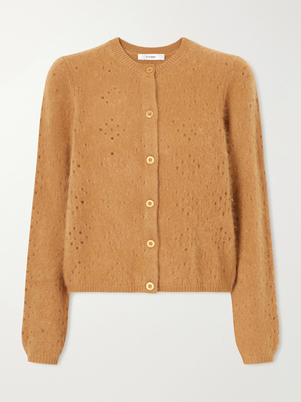 FRAME The Cashmere Airy Teddy Cardi Wool And Cashmere-blend Cardigan