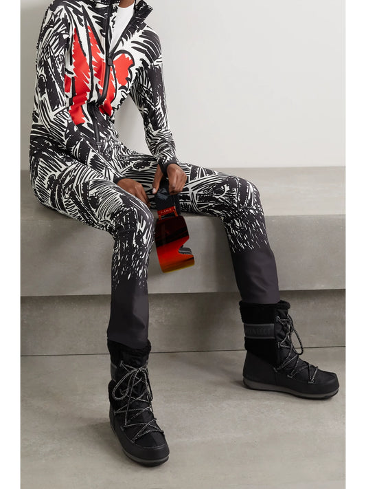 Image of Others. Product name - + 3 Moncler Grenoble Tuta Printed Ski Suit in Black colour by brand - Moncler Genius