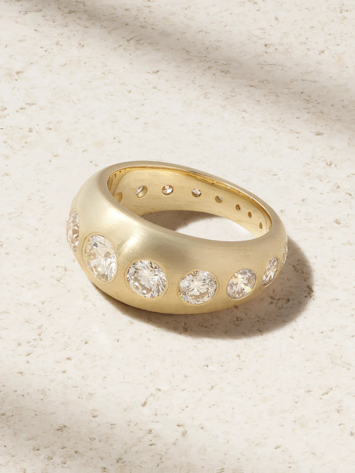 Dome 14-karat Gold Diamond Ring