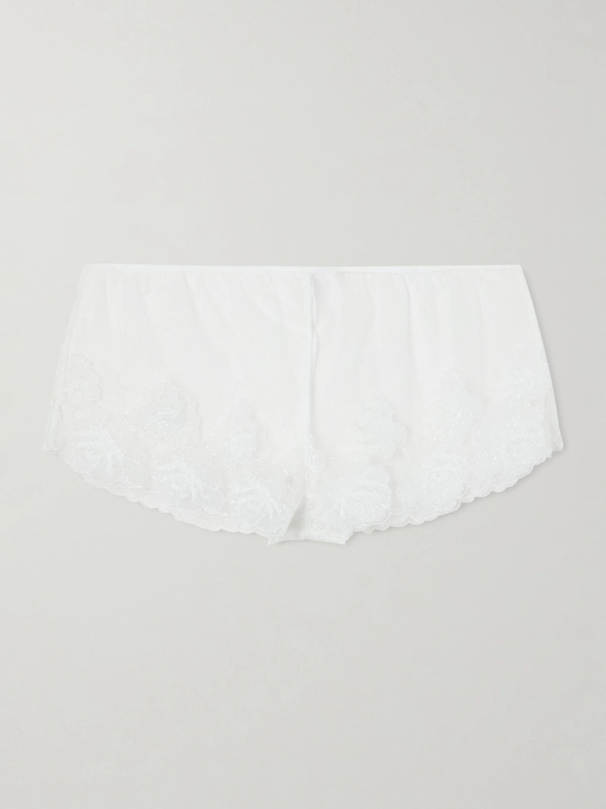 Kiki de Montparnasse Fleur Veloutes Embroidered Mesh Briefs
