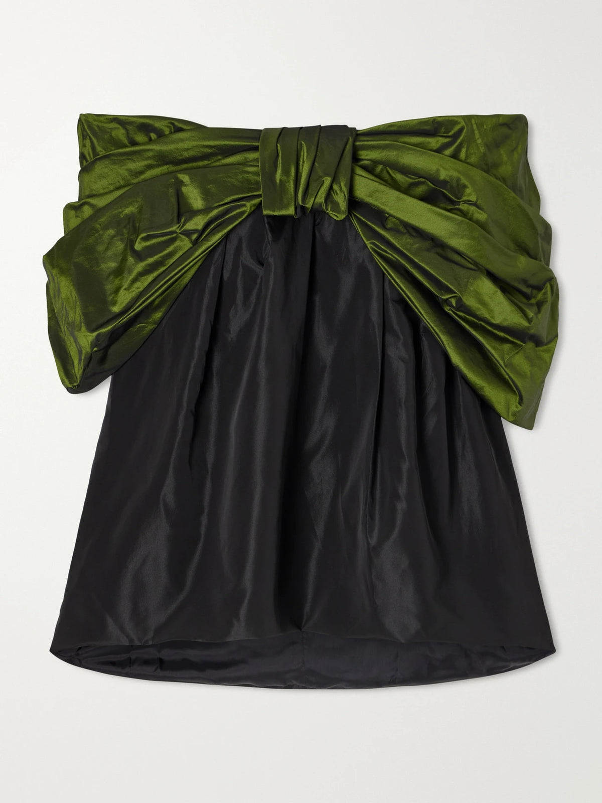 Simone Rocha Bow-detailed Gathered Taffeta Blouse