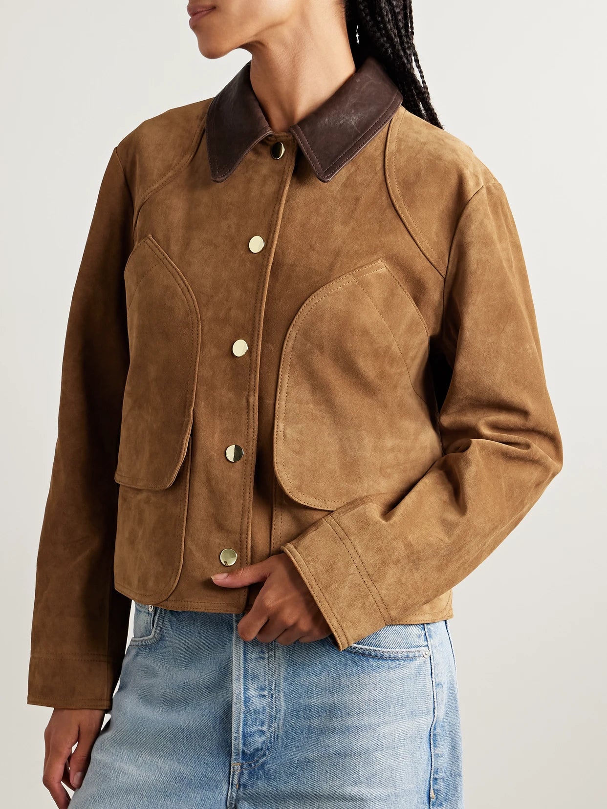 Walters Leather-trimmed Suede Jacket