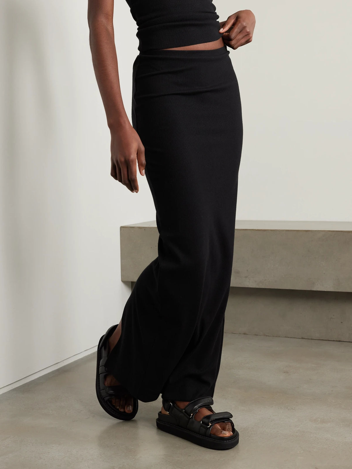 Emma Ribbed Stretch-jersey Maxi Skirt