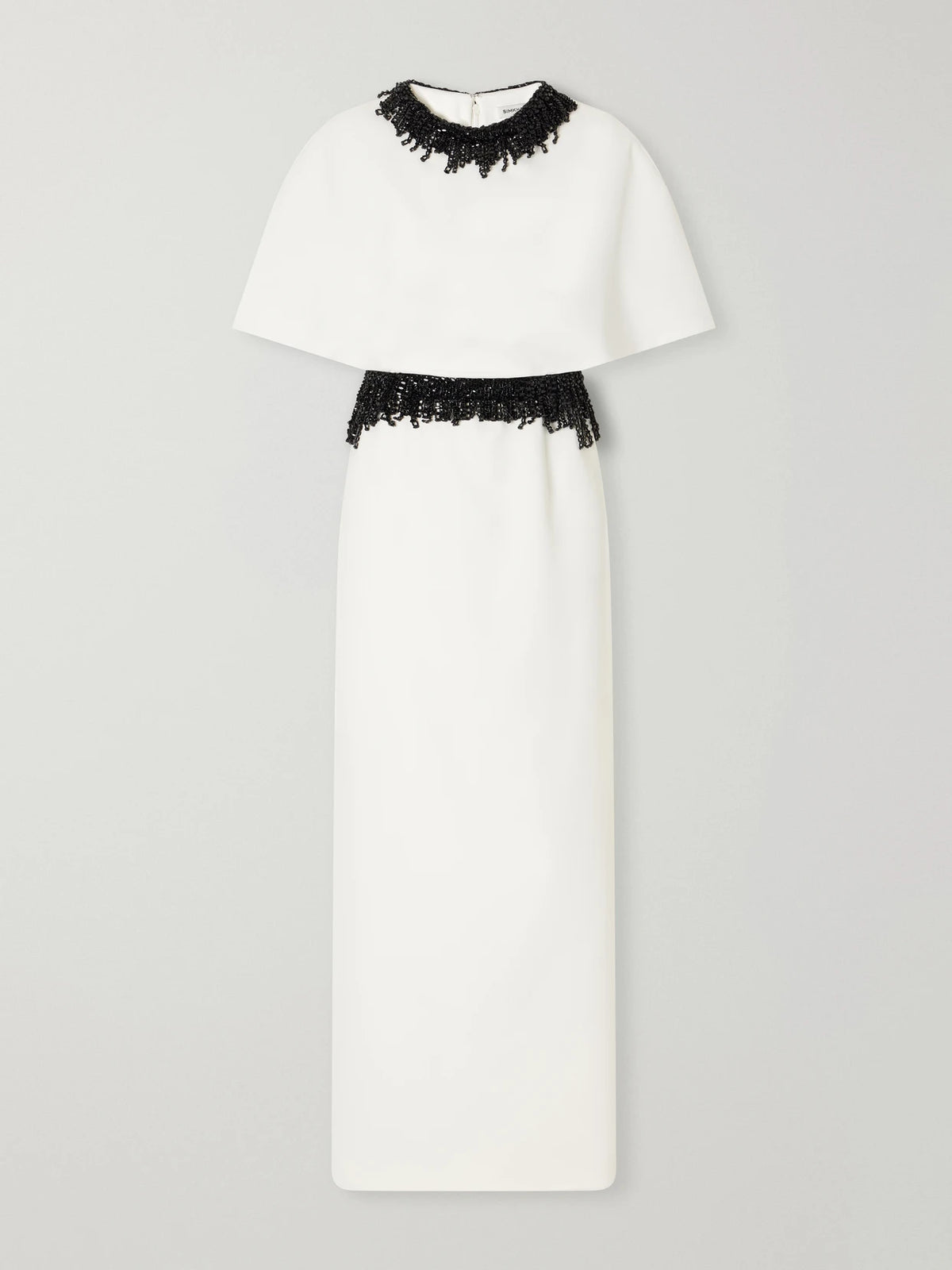 SIMKHAI Vantrel Cape-effect Bead-embellished Cady Gown