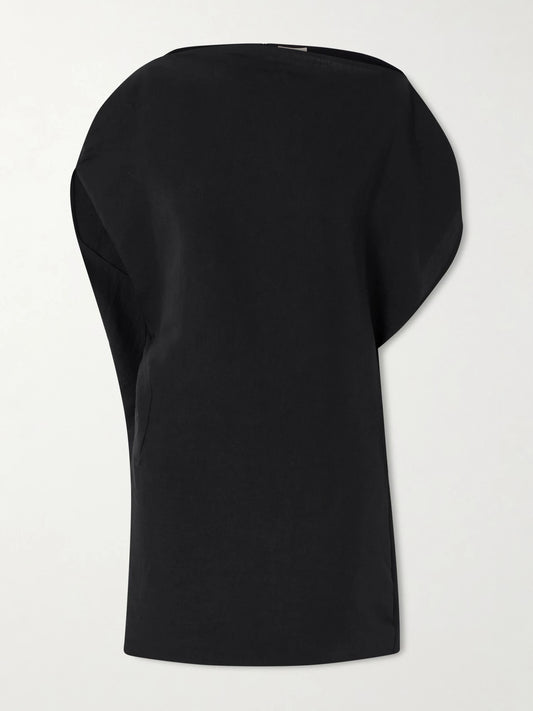 Image of Dresses. Product name - Erin Silk And Cotton-blend Organza Mini Dress in Black colour by brand - KHAITE