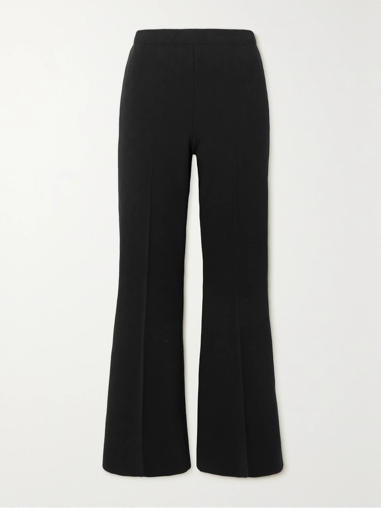 Image of a model wearing Pants. Product name - Kick Cropped Stretch-cotton Flared Pants in Black colour by brand - HIGH SPORT