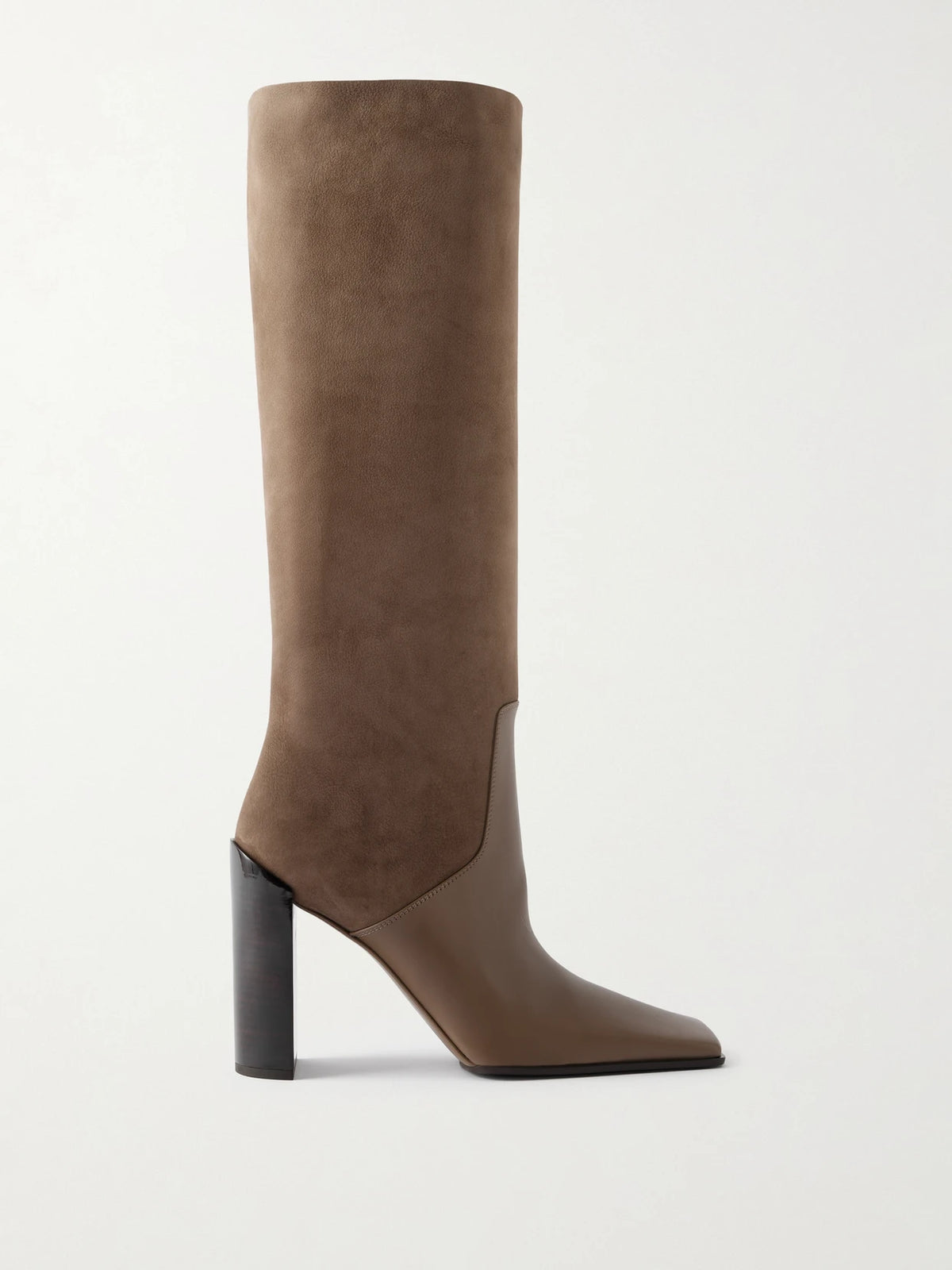 Leather And Nubuck Knee Boots