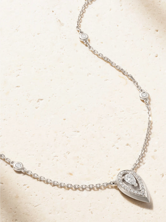 Fiery 18-karat White Gold Diamond Necklace