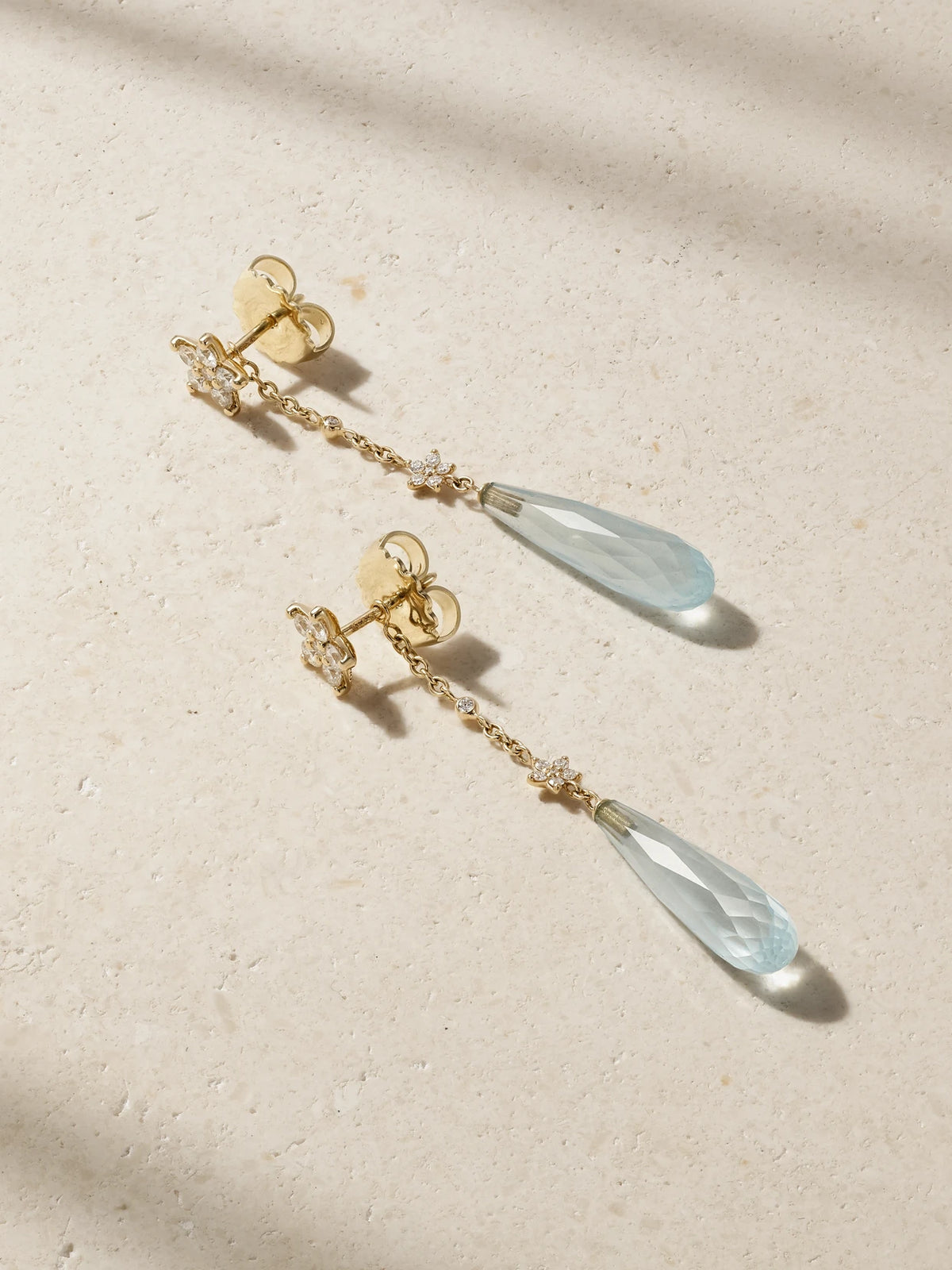 Shooting Stars 18-karat Gold, Aquamarine And Diamond Earrings