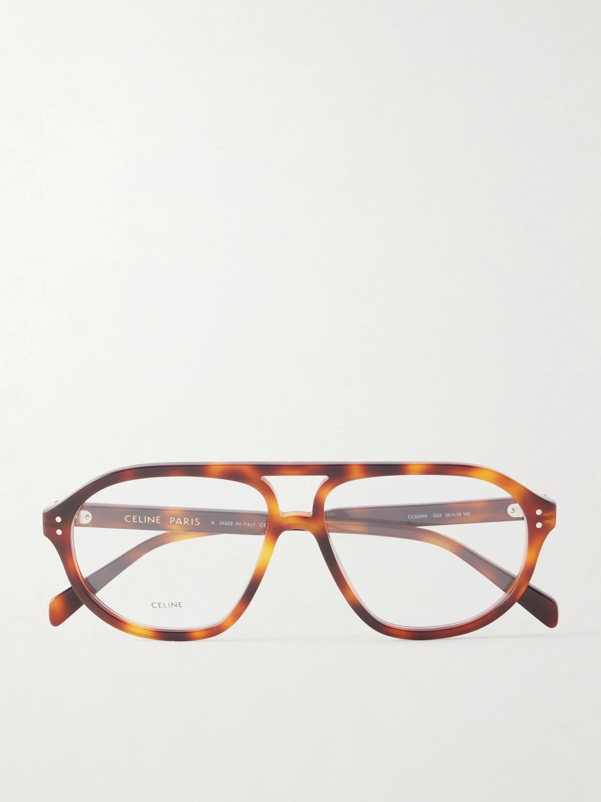 CELINE Eyewear Triomphe Aviator-frame Tortoiseshell Acetate Optical Glasses