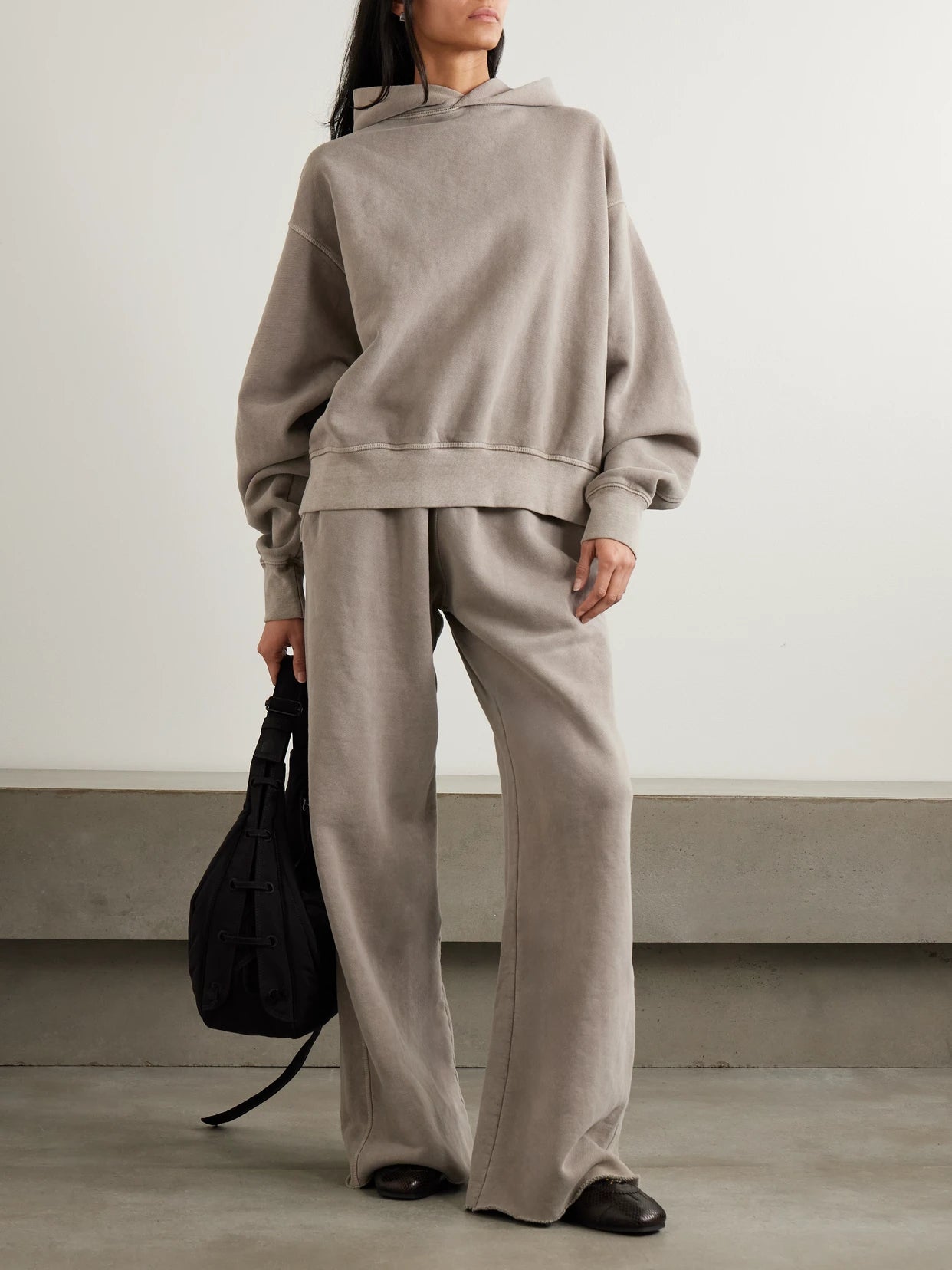 Image of Sleepwear & Loungewear. Product name - Cinch Cotton-jersey Hoodie in Brown colour by brand - SLVRLAKE