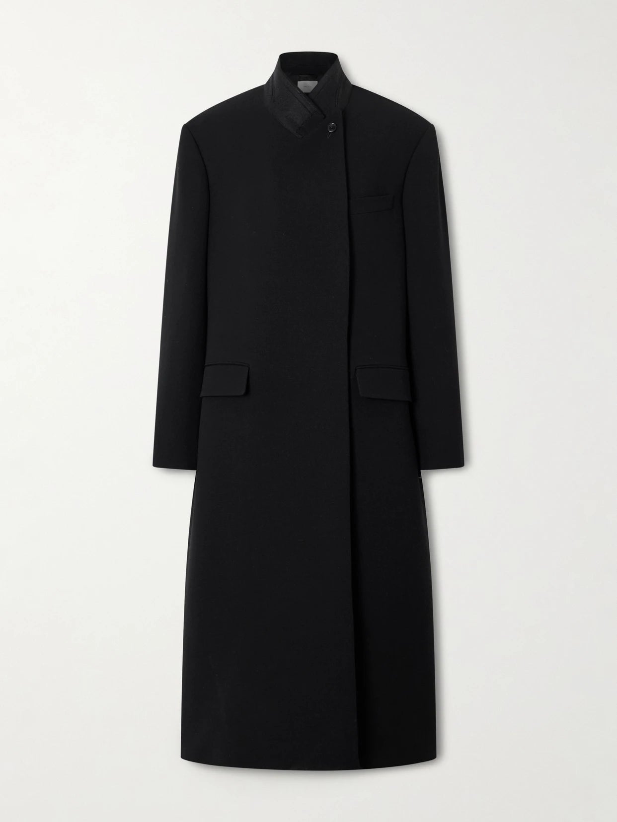 Image of Coats & Jackets. Product name - Nevena Wool Coat in Black colour by brand - The Row