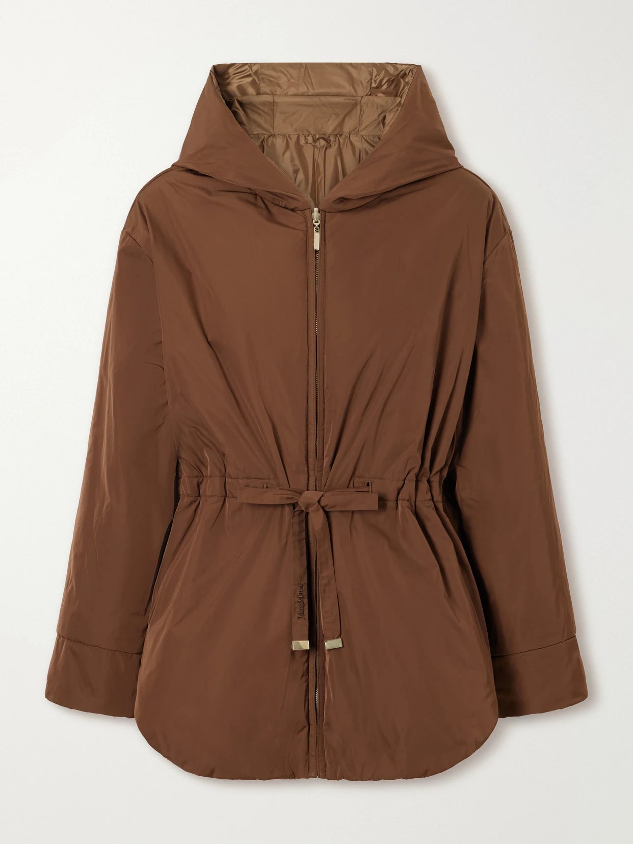 Hooded Belted Shell Jacket