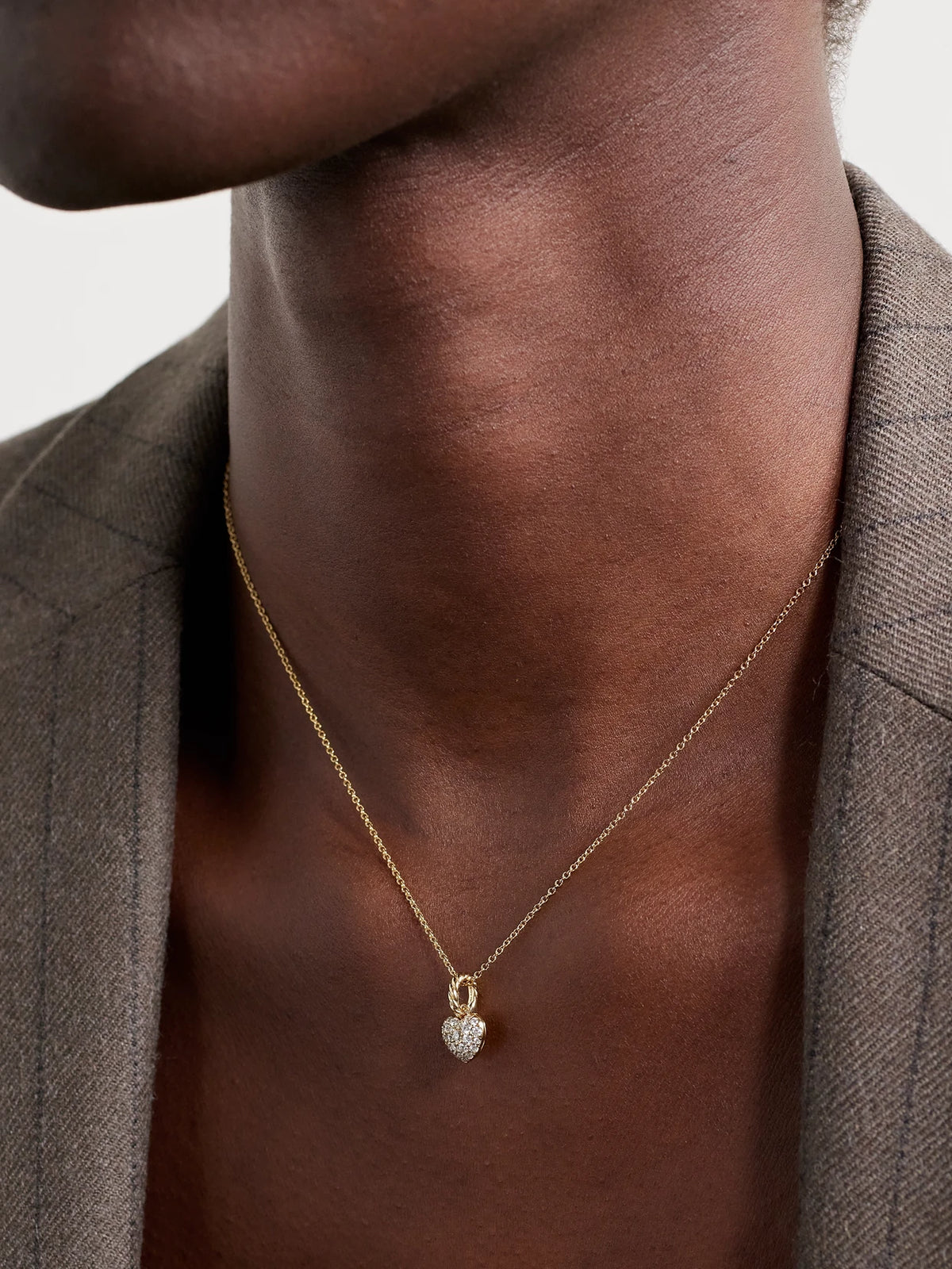 Image of Charms. Product name - Amulets Petite Heart 18-karat Gold Diamond Pendant in Multi colour by brand - David Yurman