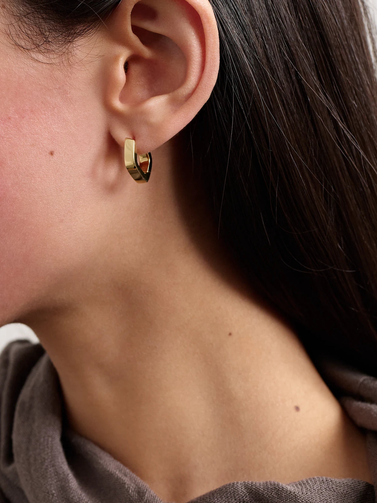 Image of Earrings. Product name - Georgie 18-karat Gold Hoop Earrings in Multi colour by brand - Anita Ko