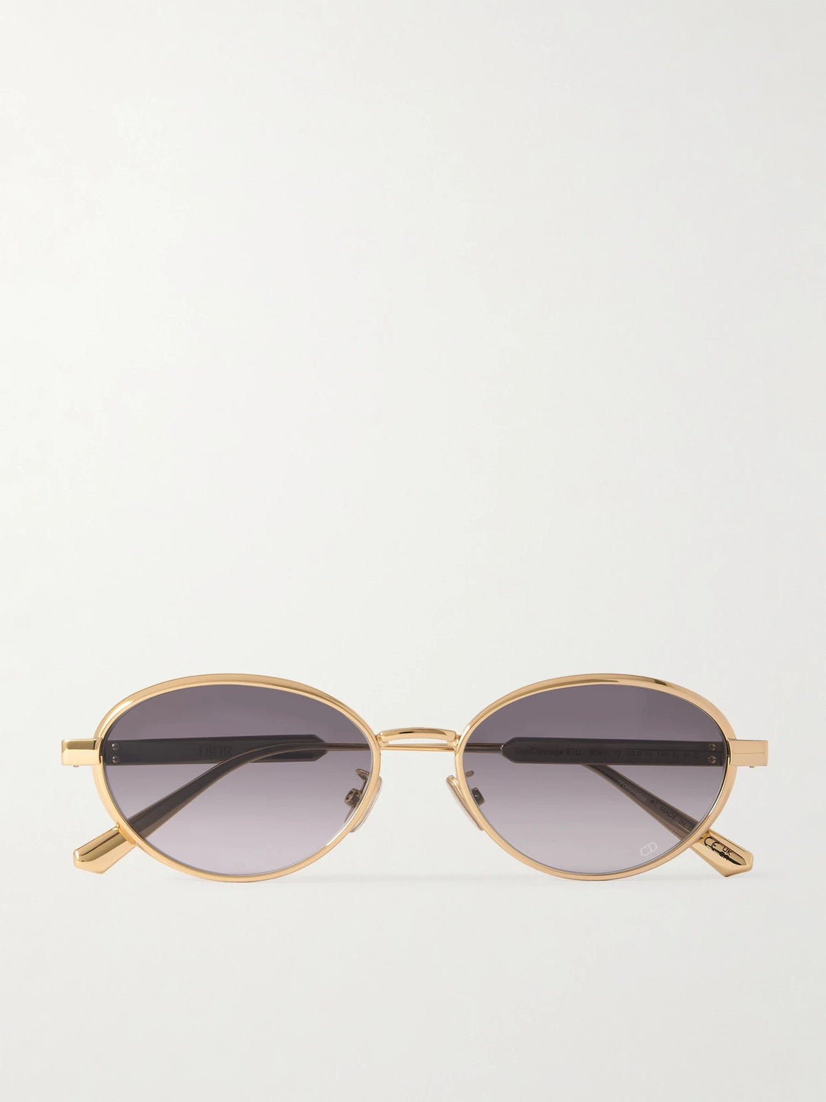 Diorcannage R1u Oval-frame Gold-tone Sunglasses