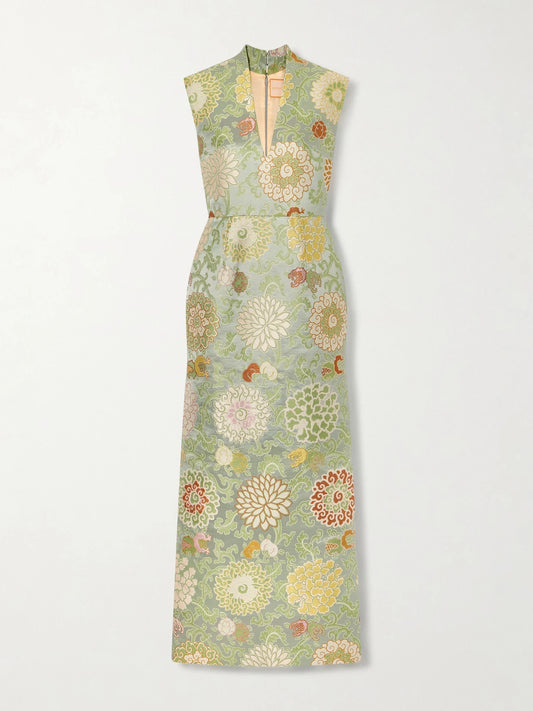Praga Embroidered Woven Midi Dress
