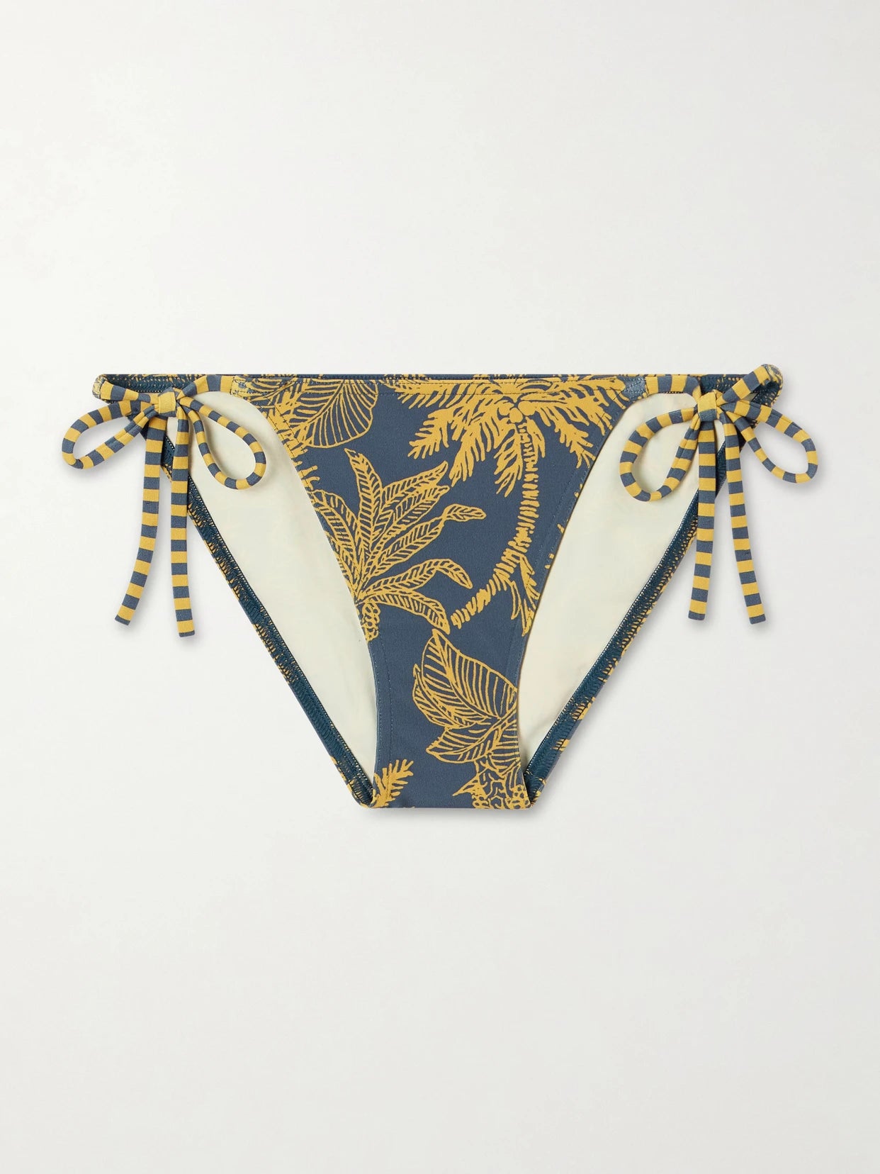 Image of Swimwear. Product name - Solarium Printed Bikini Briefs in Navy colour by brand - Eres