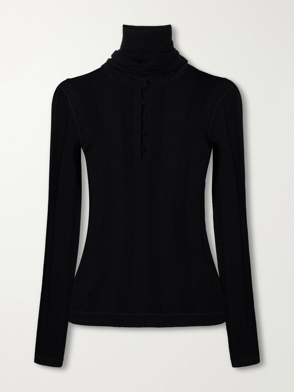 Tory Burch Scarf-detailed Ribbed Wool Sweater