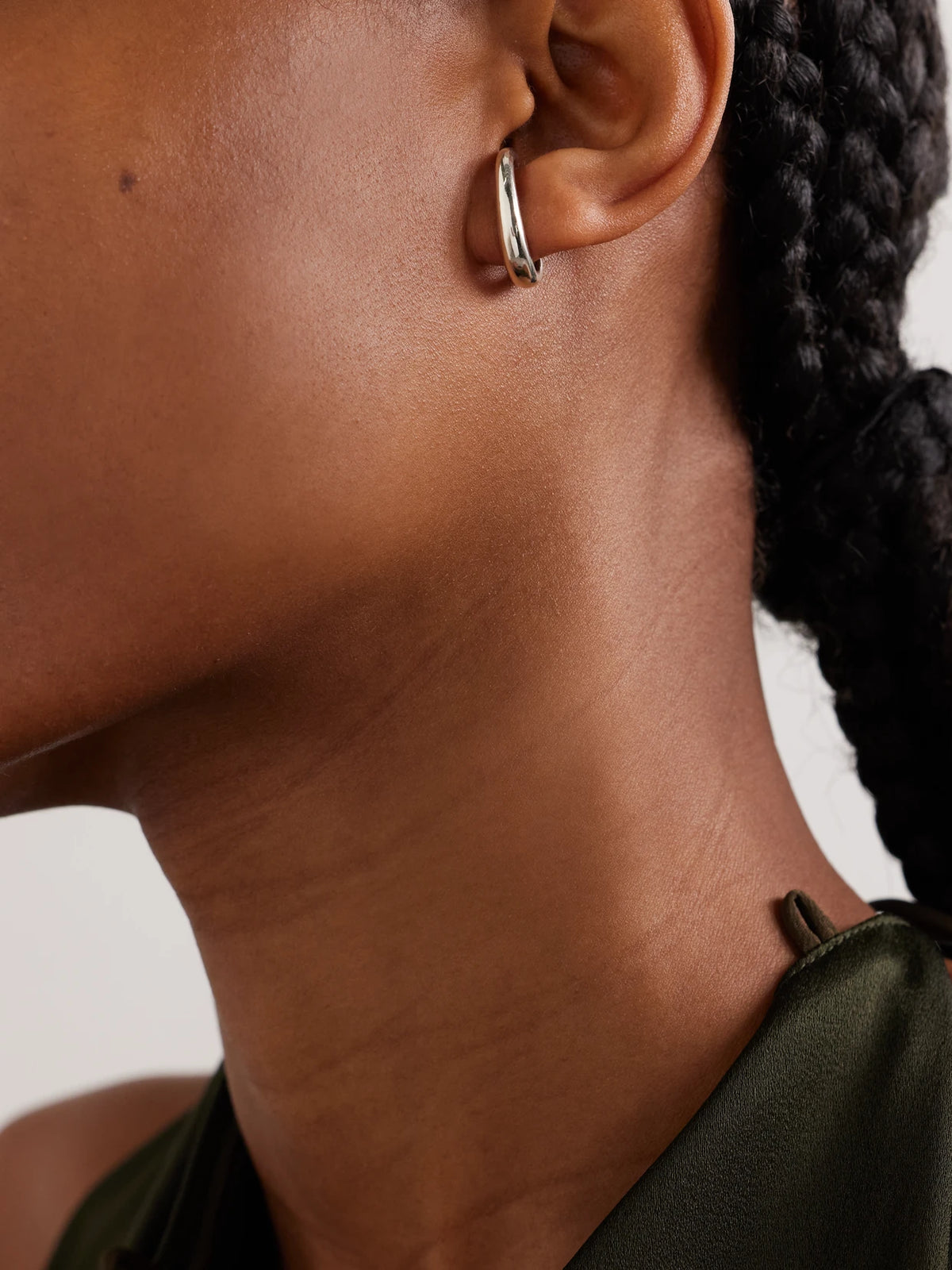 Image of Earrings. Product name - Petite Noodle Silver Hoop Earrings in Multi colour by brand - Sophie Buhai