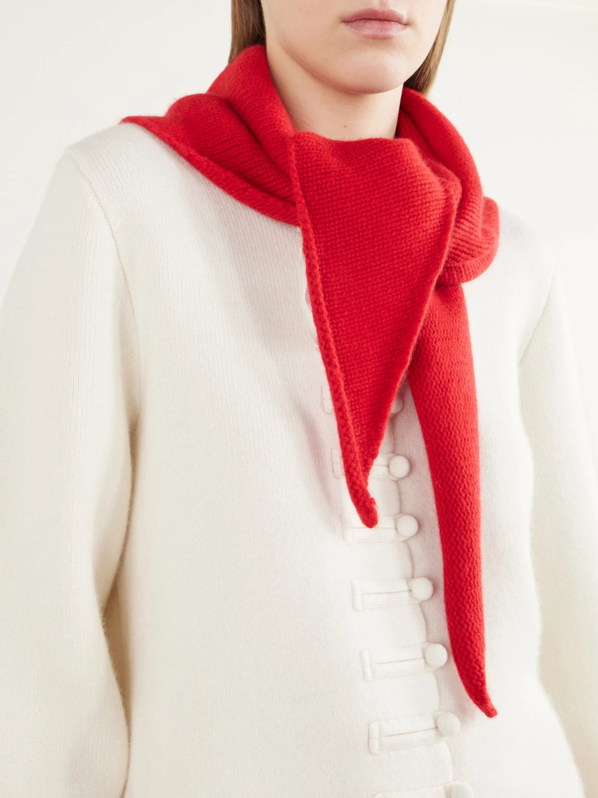 Image of Scarves & Shawls. Product name - Mairi Cashmere Scarf in Red colour by brand - LISA YANG