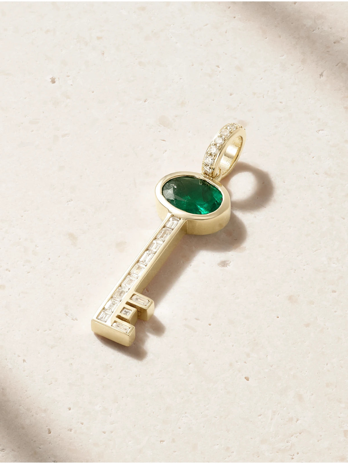 14-karat Gold, Emerald And Diamond Pendant
