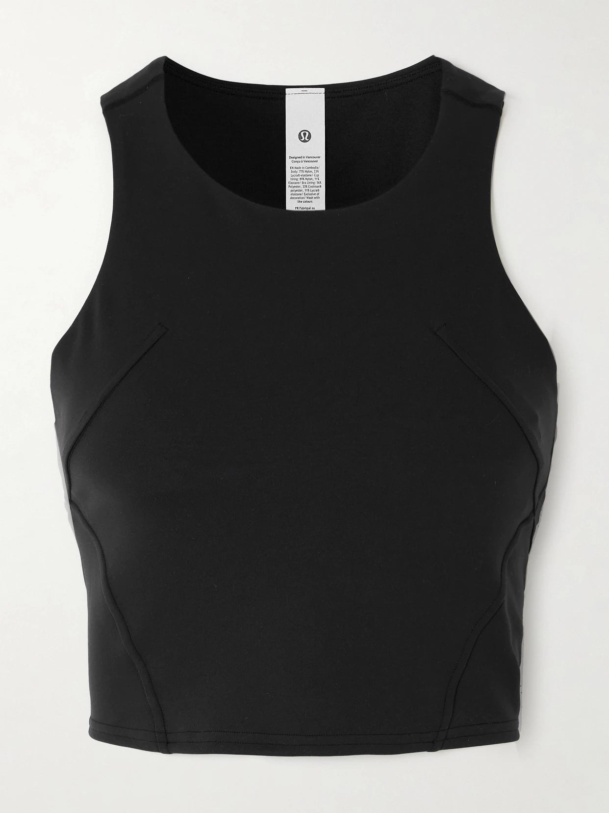 Image of a model wearing Tops. Product name - Wunder Train Everlux Tank in Black colour by brand - lululemon
