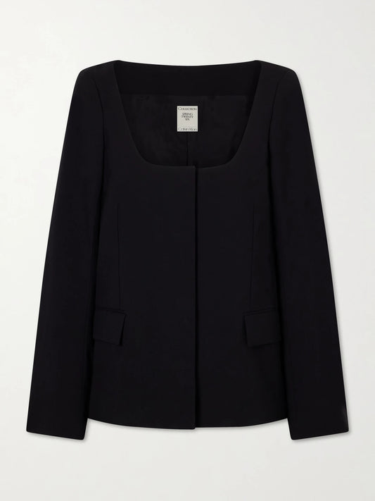 Image of Coats & Jackets. Product name - Camille Wool-twill Jacket in Black colour by brand - Calvin Klein Collection