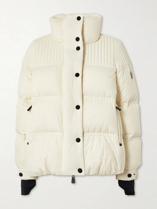 Image of Coats & Jackets. Product name - Anglin Quilted Down Ski Jacket in White colour by brand - Moncler Grenoble