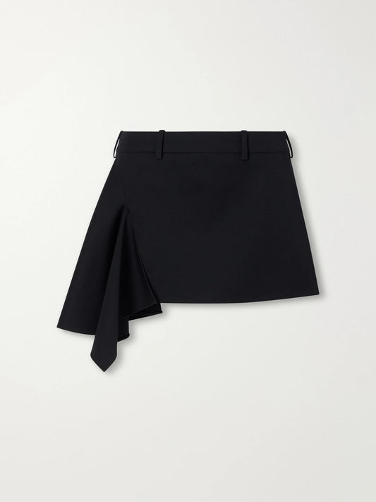 Givenchy Asymmetric Grain De Poudre Wool Mini Skirt