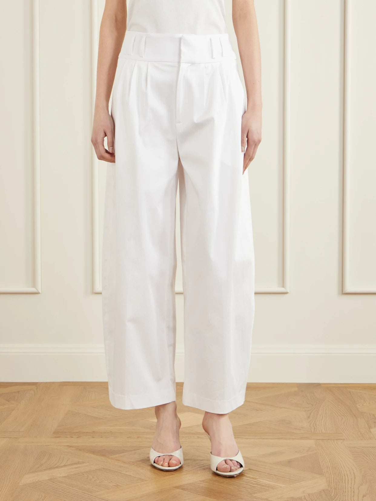 Wilson Pleated Cotton Wide-leg Pants