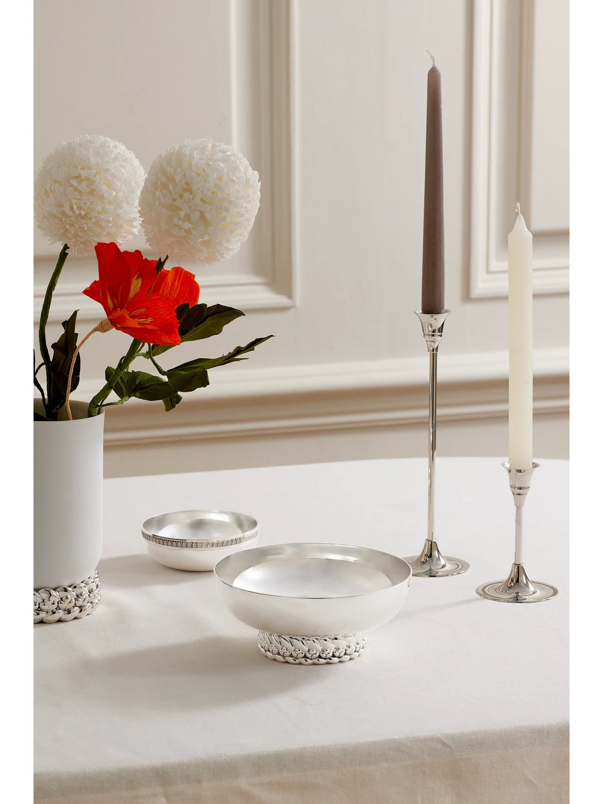 Image of Tableware. Product name - Babylone Large Silver-plated Bowl in Multi colour by brand - Christofle