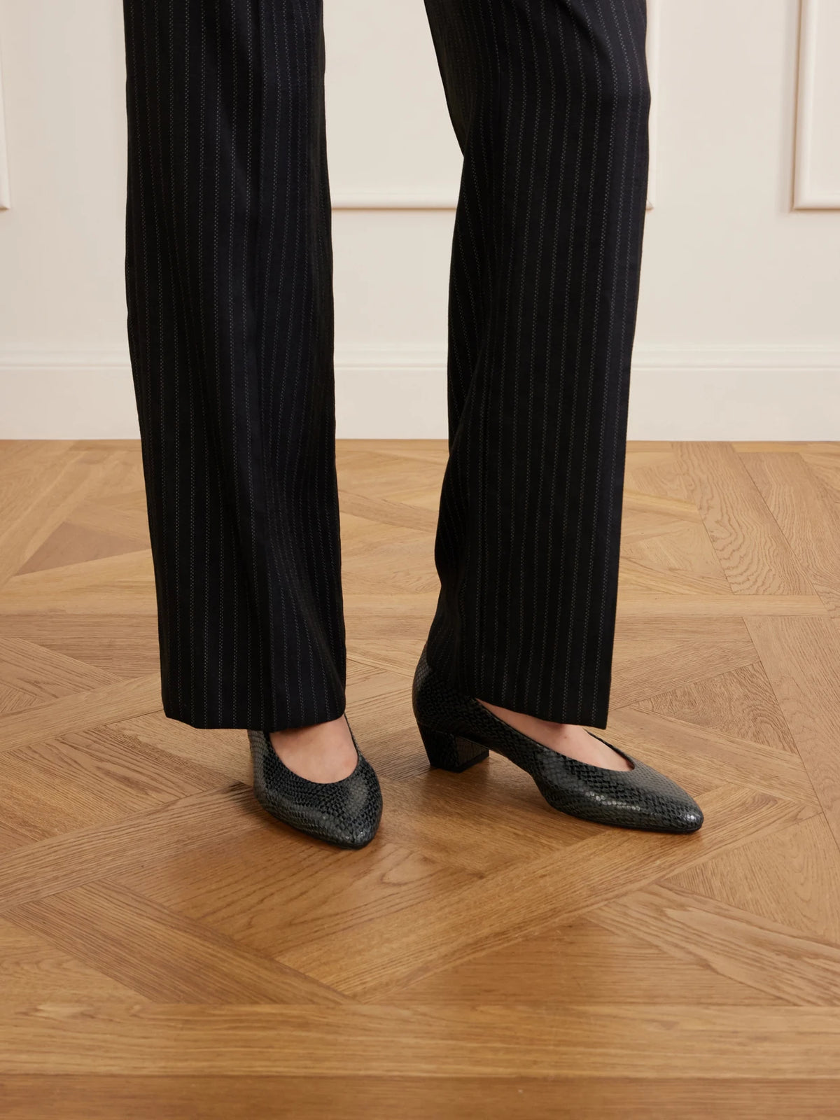Aeyde Helia 35 Snake-effect Leather Pumps