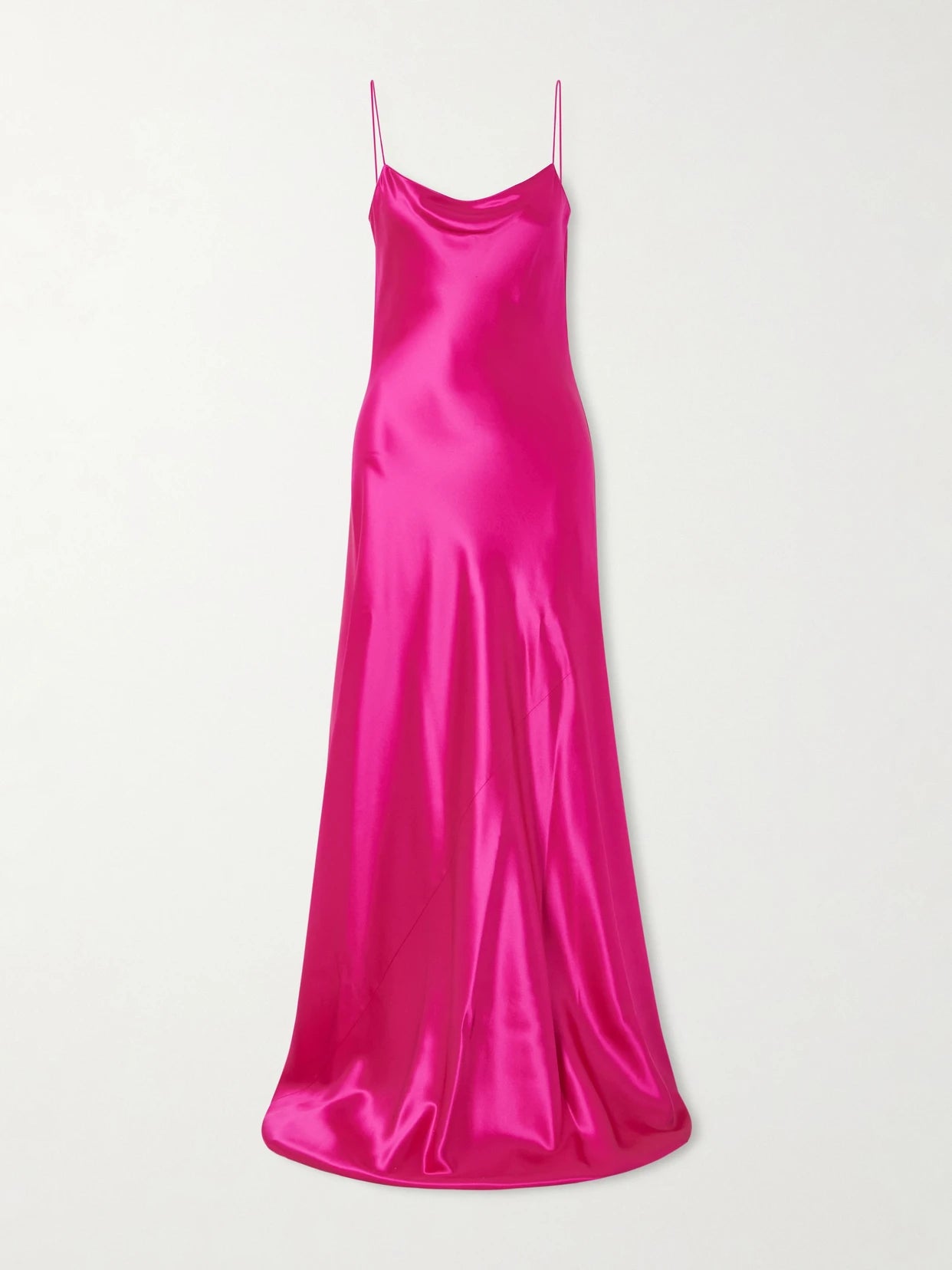 Image of Dresses. Product name - Silk-satin Gown in Fuchsia colour by brand - Alaïa
