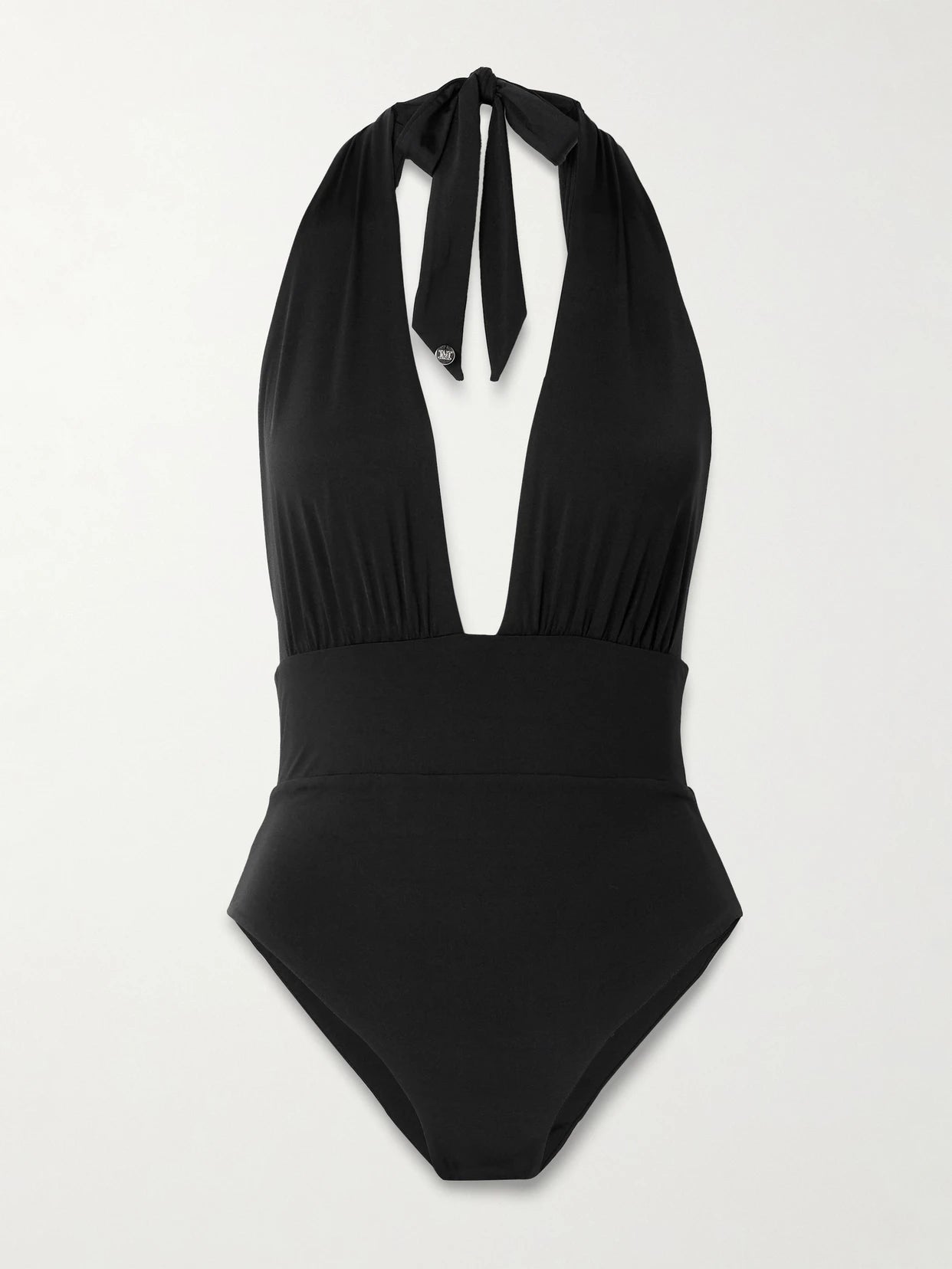 Image of Swimwear. Product name - Beachwear Halterneck Swimsuit in Black colour by brand - Max Mara