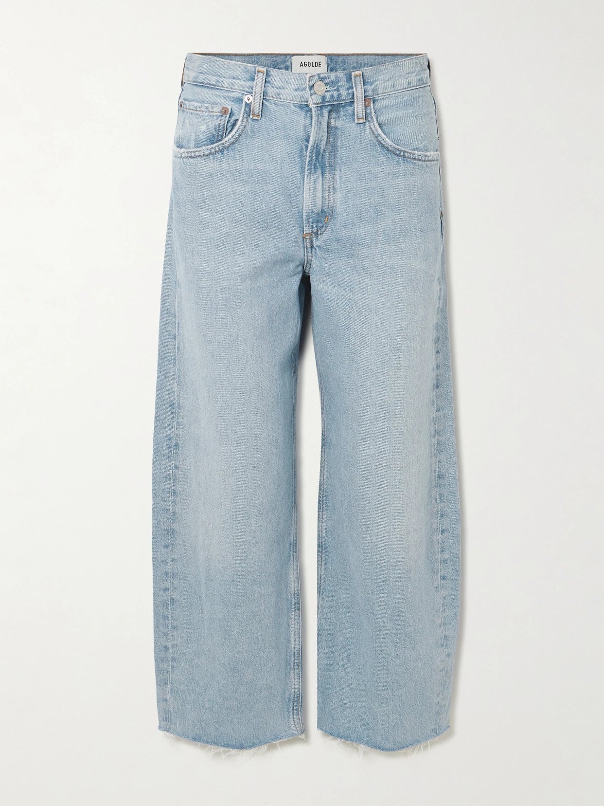 Low Curve Fray High-rise Wide-leg Jeans