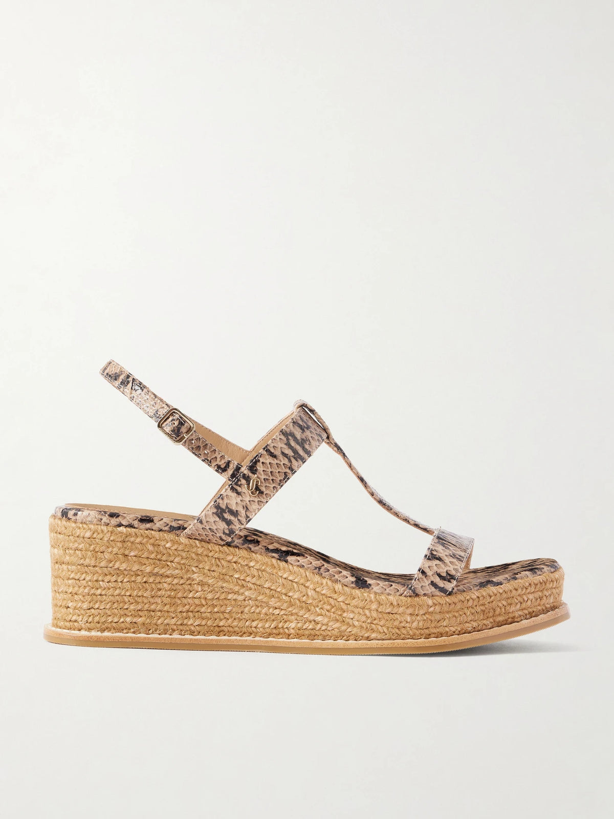 Theia 60 Snake-effect Leather Espadrilles Wedge Sandals